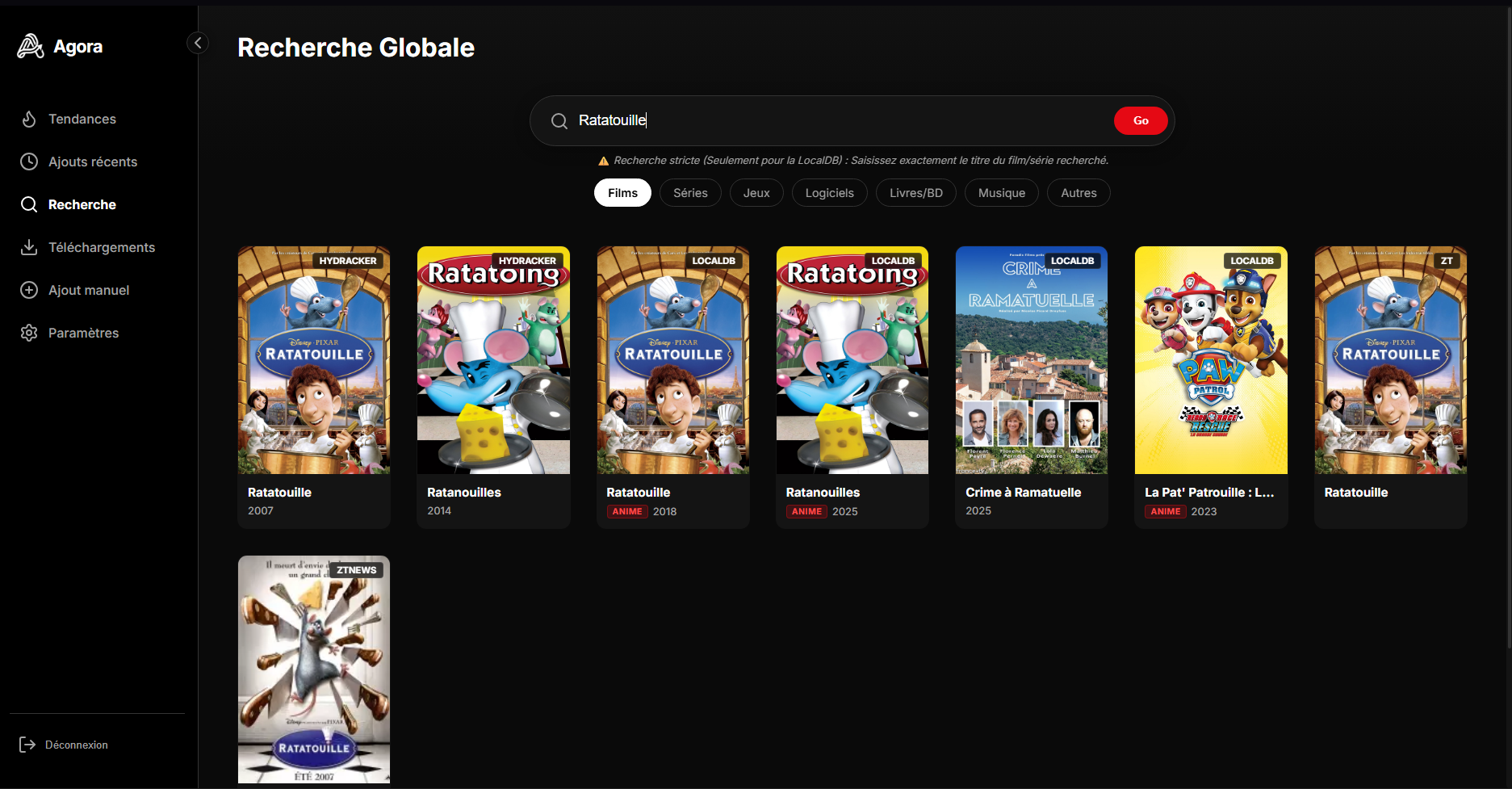 Recherche Globale