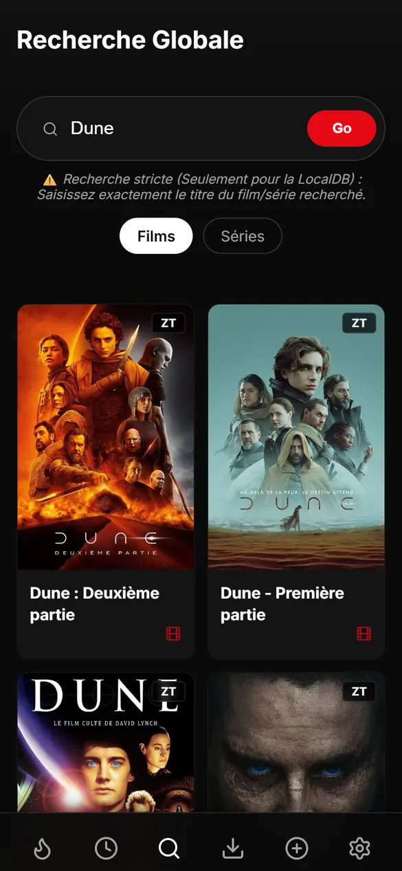 Recherche multi-sources (mobile)