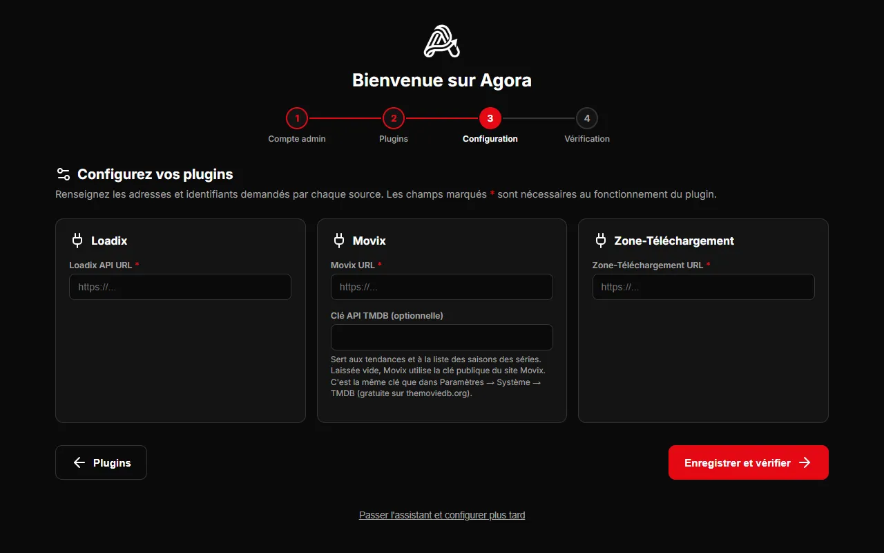 Étape 3 : configuration des sources